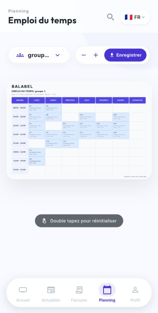 Emploi du Temps Détaillé par Groupe